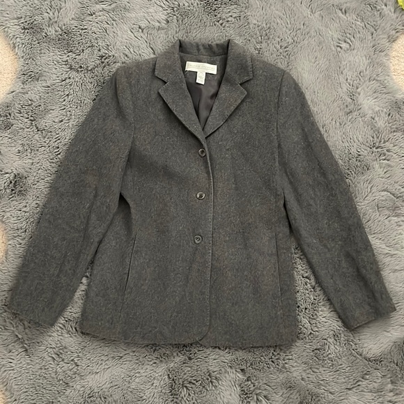 Valerie Stevens Vintage Wool & Cashmere Blend Gray Overcoat Jacket - Picture 1 of 9